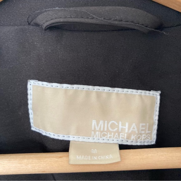 MICHAEL Michael Kors Long Black Moto Style Jacket Coat, Size M - Picture 4 of 7